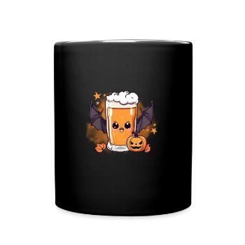 Vampir Bier Halloween Party Bierglas Fledermaus - Tasse einfarbig - Schwarz - Vorne