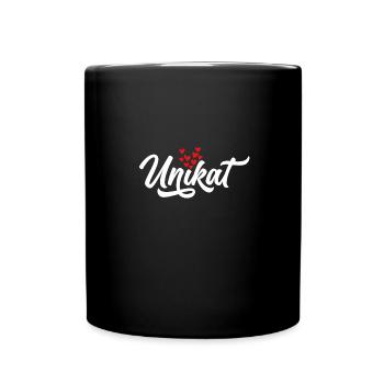 Herzen Unikat - Tasse einfarbig - Schwarz - Vorne
