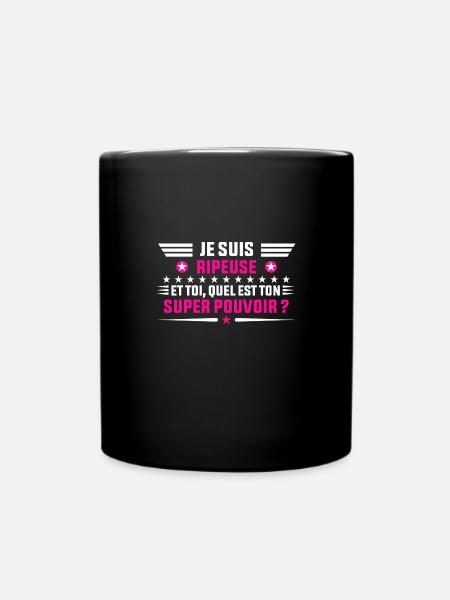 Je Suis Ripeuse idée cadeau femme shirt éboueuse - Mug uni - noir