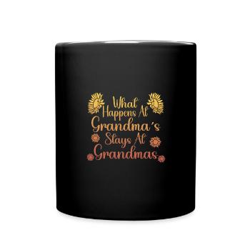 What happens with grandma stays with grandma - Full Colour Mug - black - Front