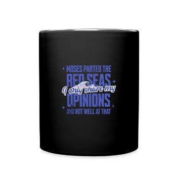 Moses Parted The Red Sea Funny Christian - Full Colour Mug - black - Front