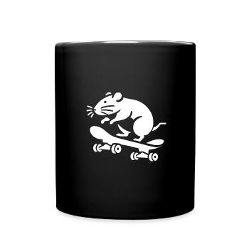 souris skateboard skater silhouette minimaliste - Mug uni - noir - Devant