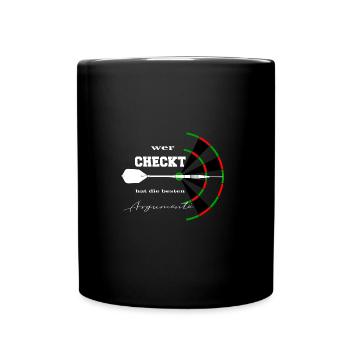 qui vérifie a les meilleurs arguments sait - Mug uni - noir - Devant