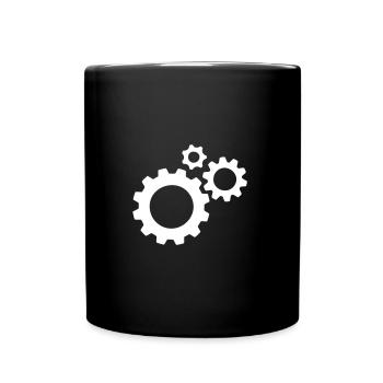 Zahnräder - Tasse einfarbig - Schwarz - Vorne