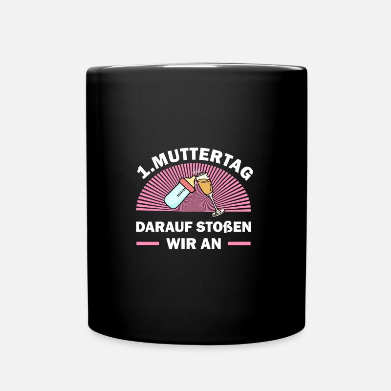 1 Muttertag Anstoßen - Tasse einfarbig - Schwarz