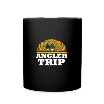 Angler Trip für echte Angler - Tasse einfarbig - Schwarz - Vorne