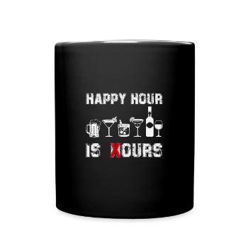 Happy Hour is ours - Tasse einfarbig - Schwarz - Vorne