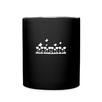 rose line butterfly natural grass - Full Colour Mug - black - Front