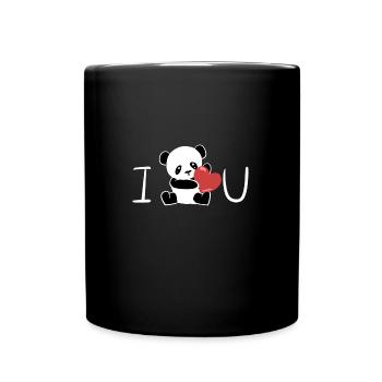 ich liebe dich panda valentinstag - Tasse einfarbig - Schwarz - Vorne