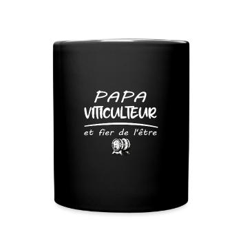 Papa viticulteur et fier de l'être t-shirt vin - Mug uni - noir - Devant