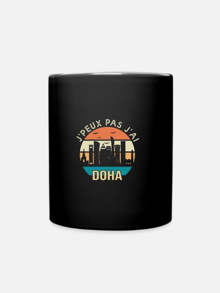 Doha. Je peux pas j'ai Doha qatar - Mug uni - noir