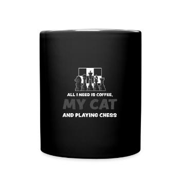 All I Need Is Coffee, My Cat And... - Full Colour Mug - black - Front