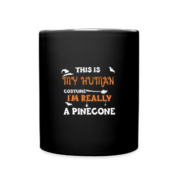 C’est mon costume humain que je suis rea... - Mug uni - noir - Devant
