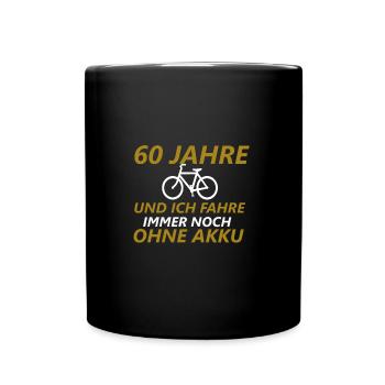 60. Geburtstag - Tasse einfarbig - Schwarz - Vorne