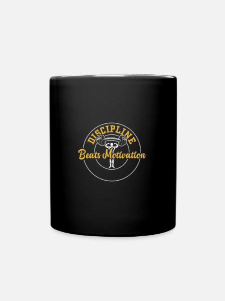 Discipline Beats Motivation - Gym - Tasse einfarbig - Schwarz