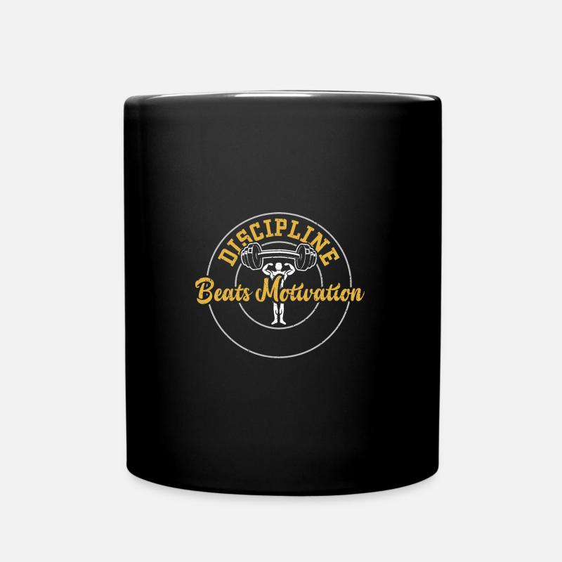 Discipline Beats Motivation - Gym - Tasse einfarbig - Schwarz
