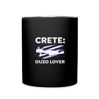 Crete Ouzo Lover - Tasse einfarbig - Schwarz - Vorne