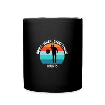 Boule Petanque Boccia Boules - Tasse einfarbig - Schwarz - Vorne