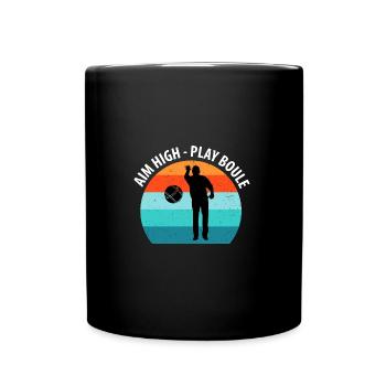 Boule Petanque Boccia Boules - Tasse einfarbig - Schwarz - Vorne
