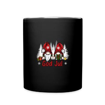 God Jul Julenisser Nisser Weihnachten Danmark - Tasse einfarbig - Schwarz - Vorne