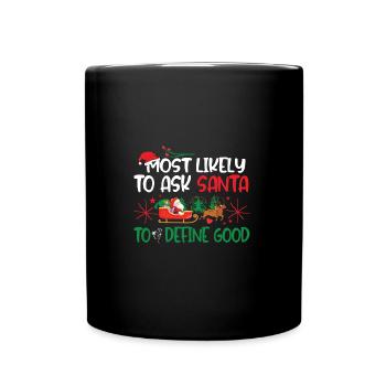 Christmas Santa - Tasse einfarbig - Schwarz - Vorne