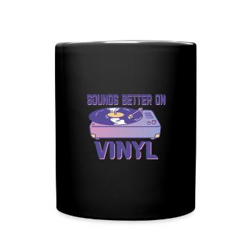 Sonne mieux sur les amateurs de musique rétro vinyle - Mug uni - noir - Devant