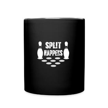 Split Happens white - Full Colour Mug - black - Front