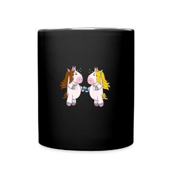 Licorne Meilleure amie - Mug uni - noir - Devant