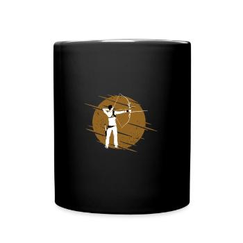 Bogenschütze - Tasse einfarbig - Schwarz - Vorne