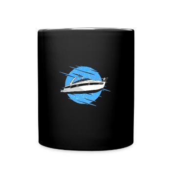 Motorboot - Tasse einfarbig - Schwarz - Vorne