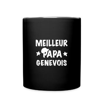 Meilleur papa genevois casquette - Mug uni - noir - Devant