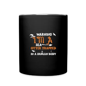 Warning I'm A Sea Otter Trapped... - Full Colour Mug - black - Front