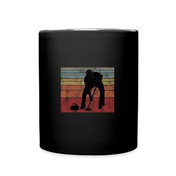 Curling sur glace Curling Retro Cadeau - Mug uni - noir - Devant