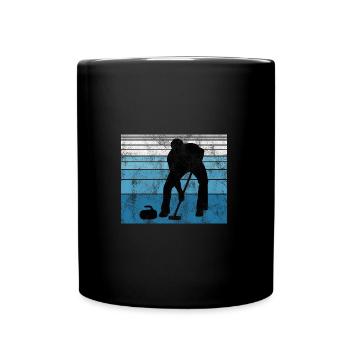 Curling sur glace Curling Retro Cadeau - Mug uni - noir - Devant