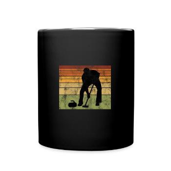Curling sur glace Curling Retro Cadeau - Mug uni - noir - Devant