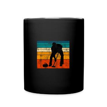 Curling sur glace Curling Retro Cadeau - Mug uni - noir - Devant