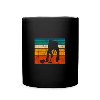 Curling sur glace Curling Retro Cadeau - Mug uni - noir - Devant