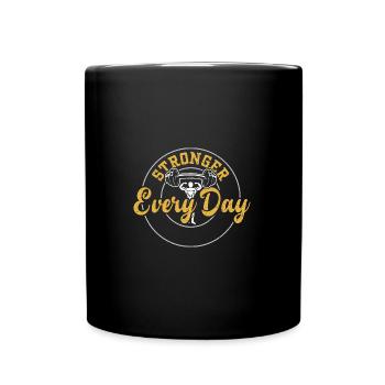 Stronger Every Day - Gym - Full Colour Mug - black - Front