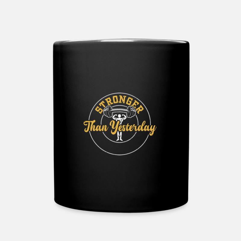 Plus fort qu’hier - Gym - Mug uni - noir