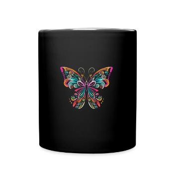 PAPILLON COLORÉ - Mug uni - noir - Devant