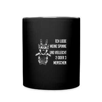 Ich liebe Spinnen und nur wenige Menschen - Tasse einfarbig - Schwarz - Vorne