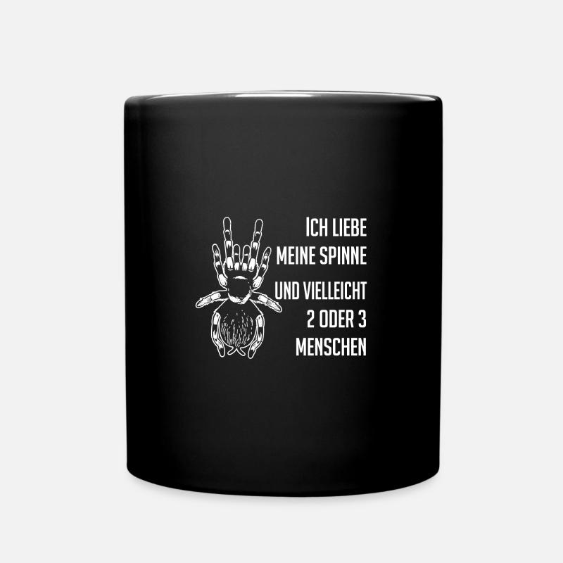 Ich liebe Spinnen und nur wenige Menschen - Tasse einfarbig - Schwarz