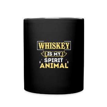Whiskey Ist Mein Spirit Animal Erlebnis - Tasse einfarbig - Schwarz - Vorne