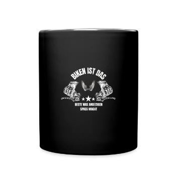 Biken ist das Beste - Tasse einfarbig - Schwarz - Vorne
