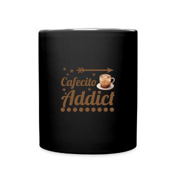 Cafecito Lover Drinking Cafecito Mix Cuban Coffee - Full Colour Mug - black - Front