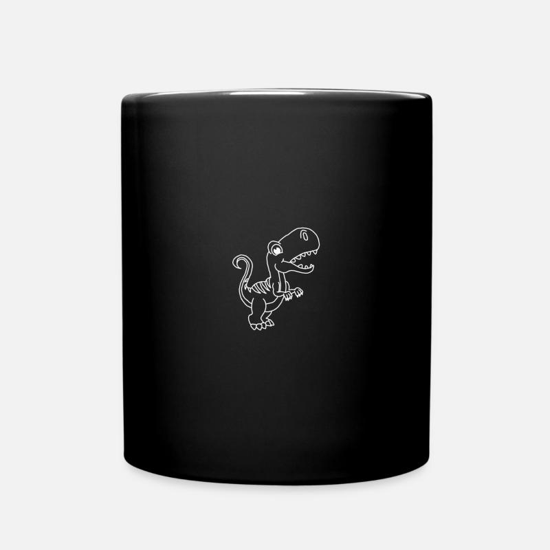 Dino white - Tasse einfarbig - Schwarz