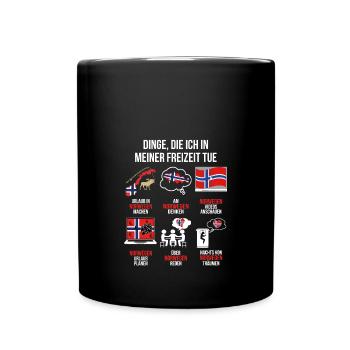 Norwegen Spruch | Lustiger Freizeit Spruch Norway - Tasse einfarbig - Schwarz - Vorne