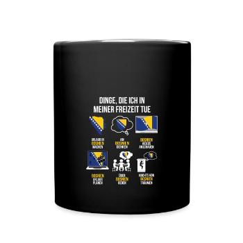 Bosnien Spruch | Lustiger Freizeit Spruch Bosnia - Tasse einfarbig - Schwarz - Vorne