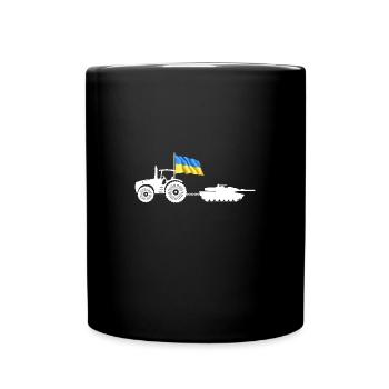 Ukrainian farmer steals Kiev tractor tank - Full Colour Mug - black - Front