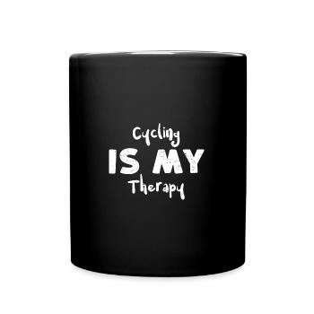 Cycling Is My Therapy - Bicycle - Full Colour Mug - black - Front